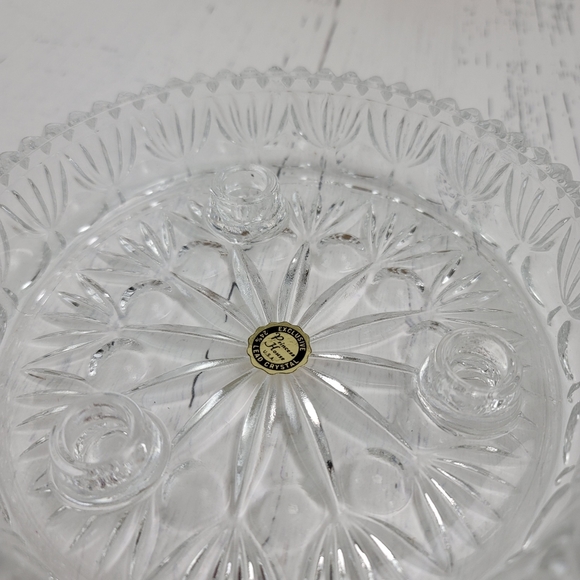 Vtg Crystal Taper Candle Holder By Princess House - Picture 4 of 14